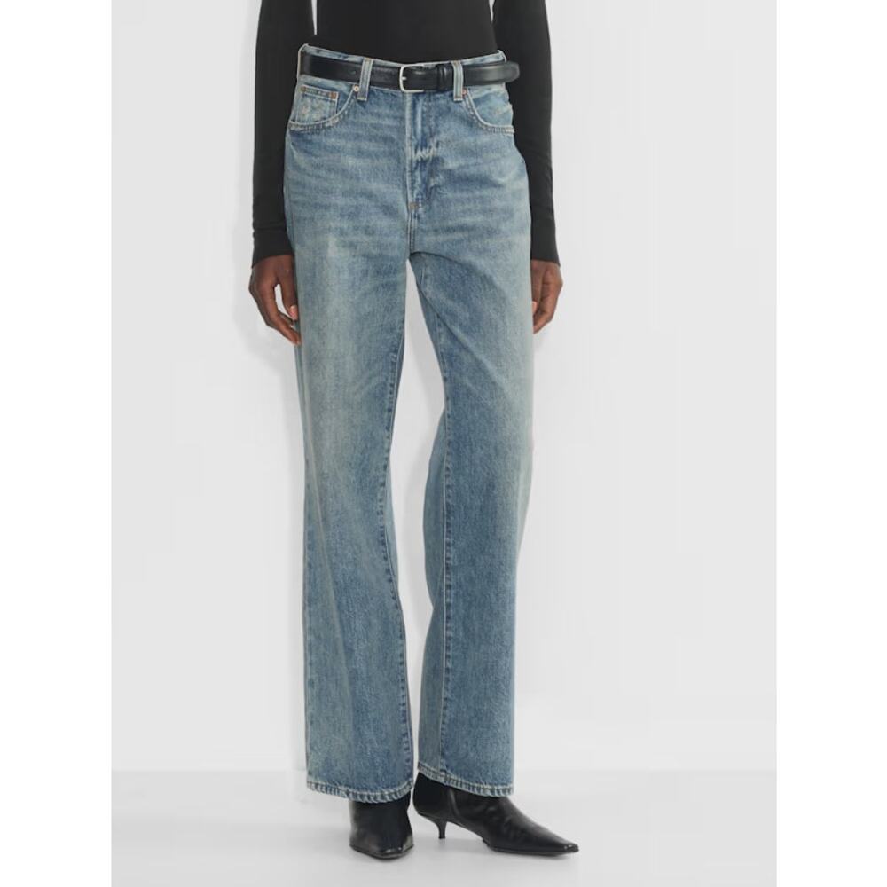 Denim Forum Women's Hi-Rise Wide Leg The Farrah Denim Jeans size 26 Indigo